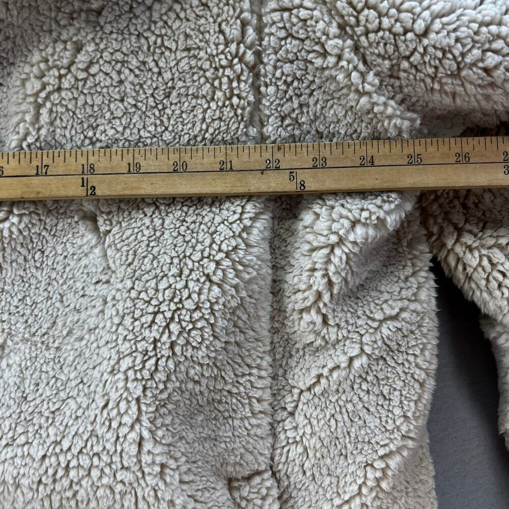 We The Free Sherpa Coat Woman's L Beige Raya Teddy Full Zip Preppy Winter Gear - Picture 8 of 10